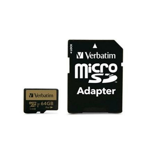 Scheda Di Memoria Micro SD con Adattatore Verbatim Pro+ 64 GB