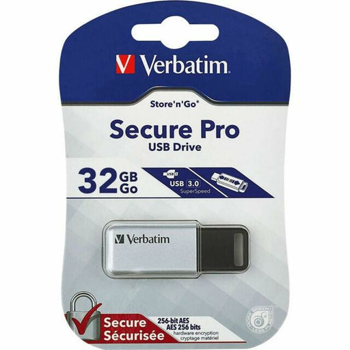 Memoria USB Verbatim Secure Pro Argentato Argento