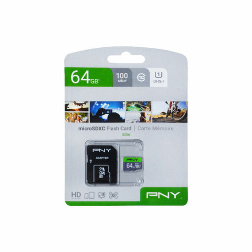 Scheda Di Memoria Micro SD con Adattatore PNY P-SDUX64U185GW-GE 64 GB