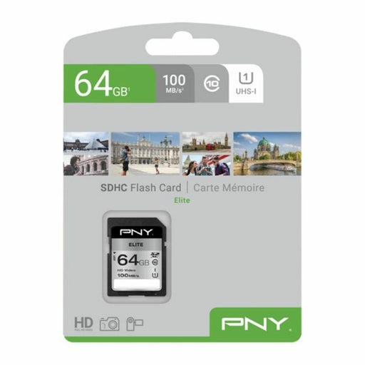 Scheda Di Memoria Micro SD con Adattatore PNY P-SDUX64U185GW-GE 64 GB