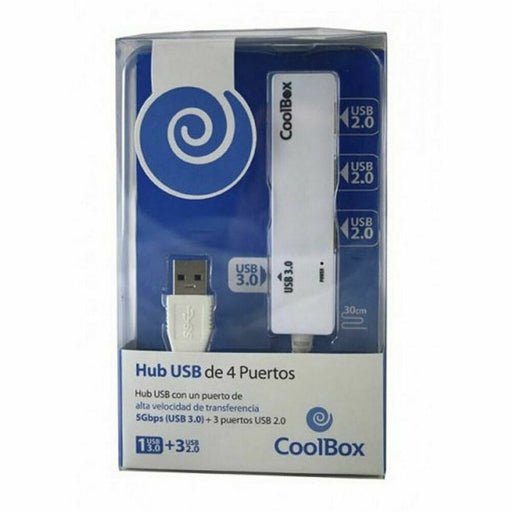 Hub USB 3 Porte CoolBox COO-H413 Bianco Nero