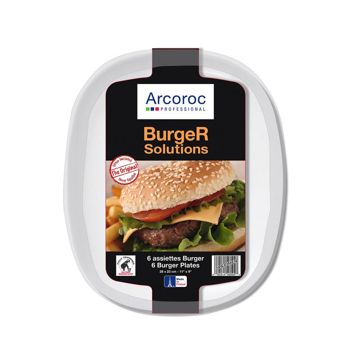 Set di piatti Arcoroc Solution Sandwich, Hamburger Bianco Vetro 6 Unità (28 cm)