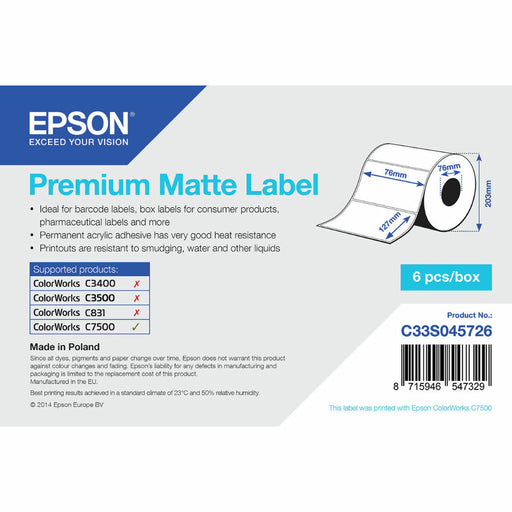 Etichette per Stampante Epson C33S045726 Bianco (1 Unità)