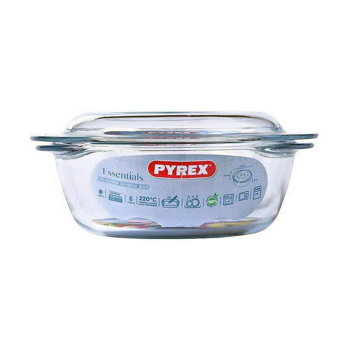 Caçarola de vidro transparente Pyrex Essentials com tampa 2,1 L
