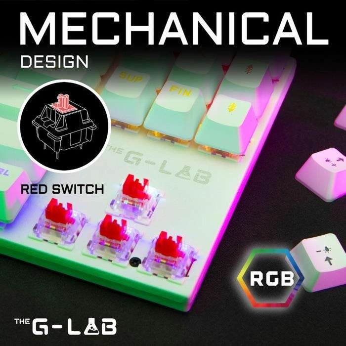 Tastiera e Mouse Gaming The G-Lab MERCURY W Bianco