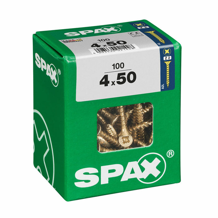 Caixa de parafusos SPAX Parafuso para madeira Cabeça chata (4 x 50 mm) (4,0 x 50 mm)