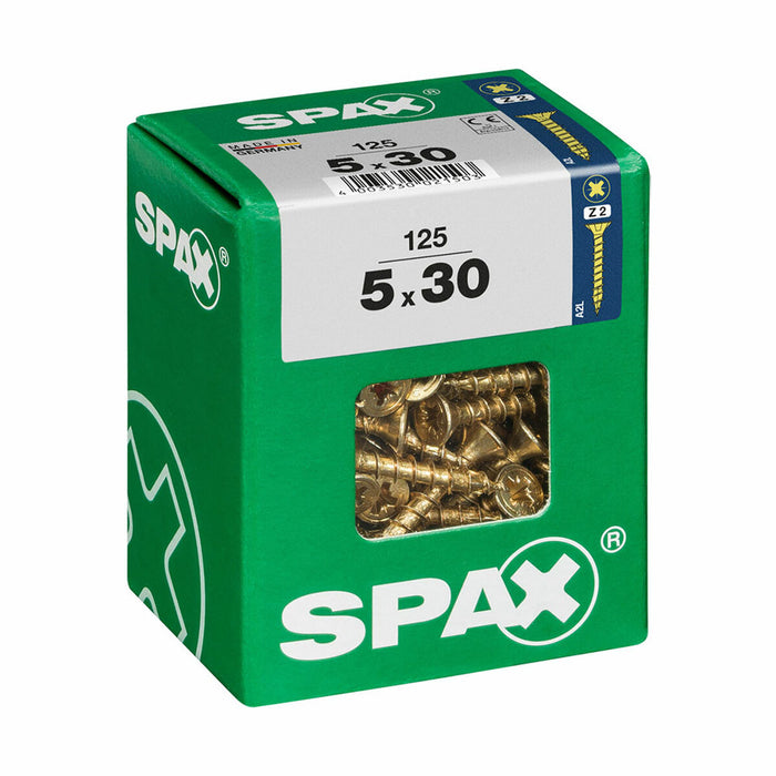 Caja de tornillos SPAX Tornillo para madera Cabeza plana (5 x 30 mm) (5,0 x 30 mm)