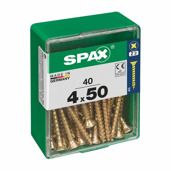Scatola a viti SPAX Vite per legno Testa piatta (4 x 50 mm) (4,0 x 50 mm)