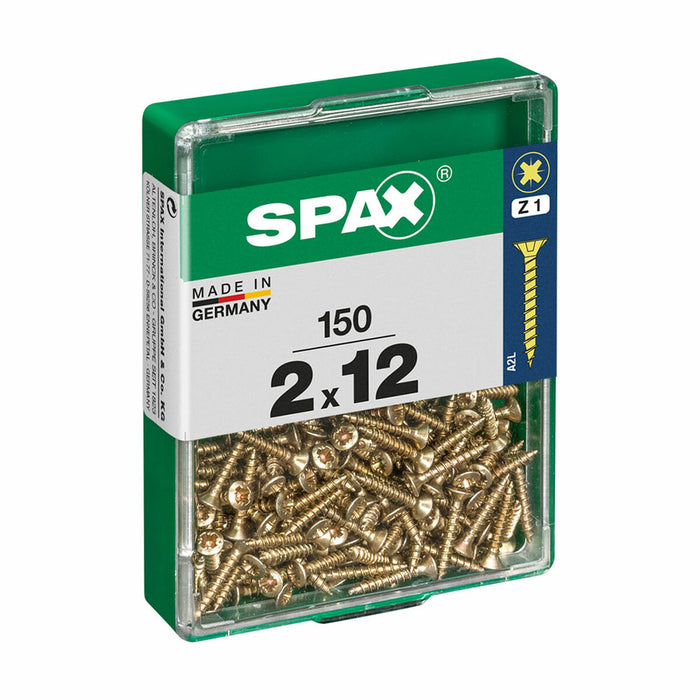 Caja de tornillos SPAX 4081020200122 Tornillo para madera Cabeza plana (2 x 12 mm) (2,0 x 12 mm)
