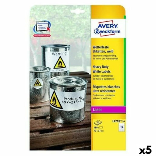 Etichette per Stampante Avery L4718 20 Fogli 99,1 x 139 mm (5 Unità)