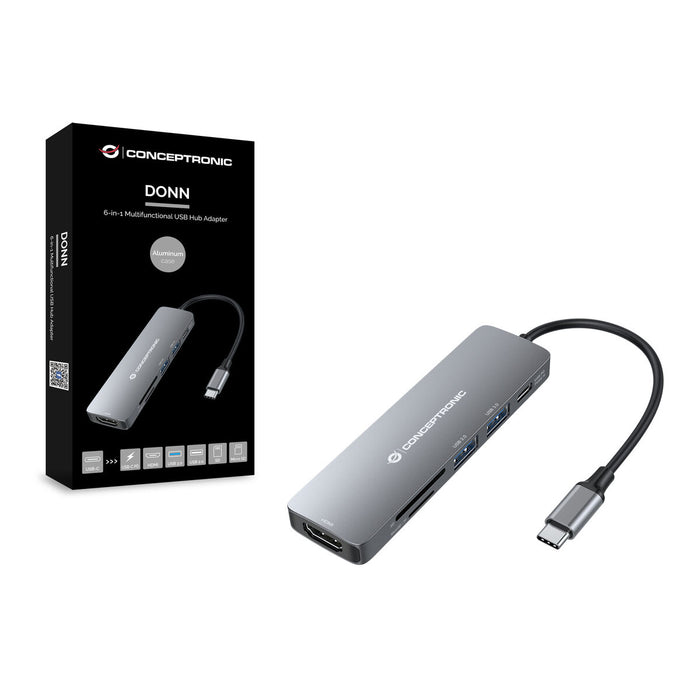 Hub USB Conceptronic 110517507201 Grigio