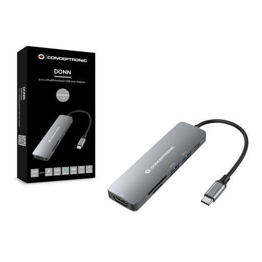 Hub USB Conceptronic DONN11G Grigio