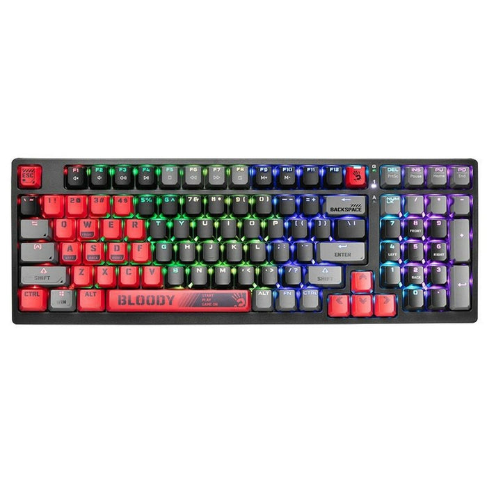 Tastiera A4 Tech A4TKLA47261 Meccanico Nero Multicolore QWERTY