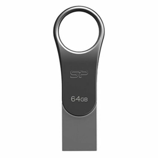 Memoria USB Silicon Power SP064GBUC3C80V1S 64 GB Nero titanio Argento 64 GB