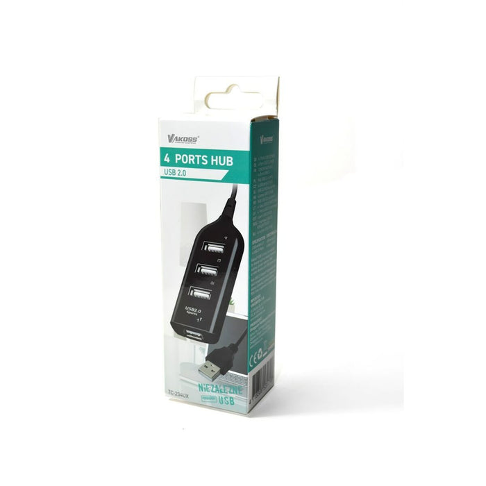 Hub USB Vakoss TC-234UX Bianco Nero