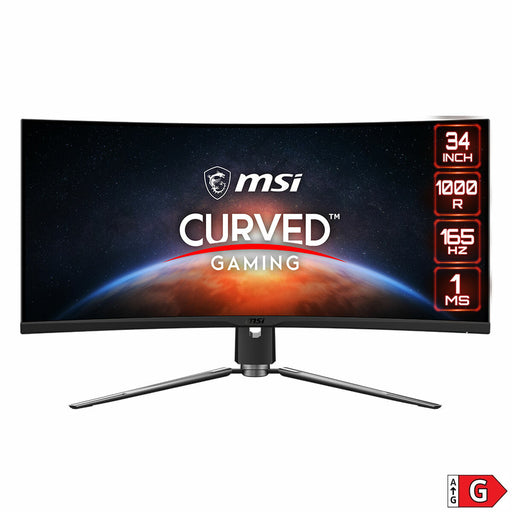 Monitor MSI 343CQR Curva 34" 165 Hz VA LCD 50-60  Hz