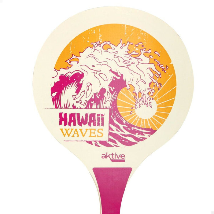Palette da Spiaggia con Palla Aktive Hawai Legno 23,5 x 38 x 0,8 cm (12 Unità)