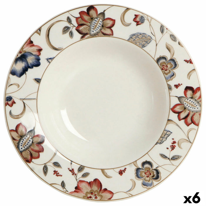 Prato de Sopa Queen´s By Churchill Jacobean Floral Cerâmica Serviço de Jantar 22,8 cm (6 Unidades)