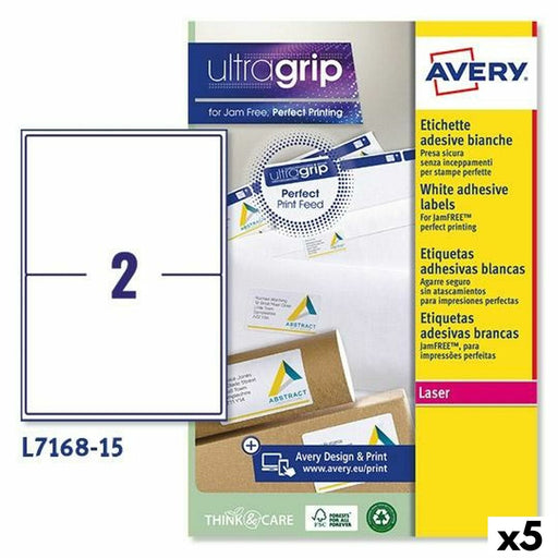 Etichette per Stampante Avery L7168 Bianco 15 Fogli 199,6 x 143,5 mm (5 Unità)