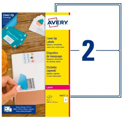 Etichette per Stampante Avery L4611 Bianco 25 Fogli 199,6 x 143,5 mm (5 Unità)