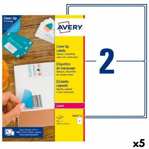 Etichette per Stampante Avery L4611 Bianco 25 Fogli 199,6 x 143,5 mm (5 Unità)