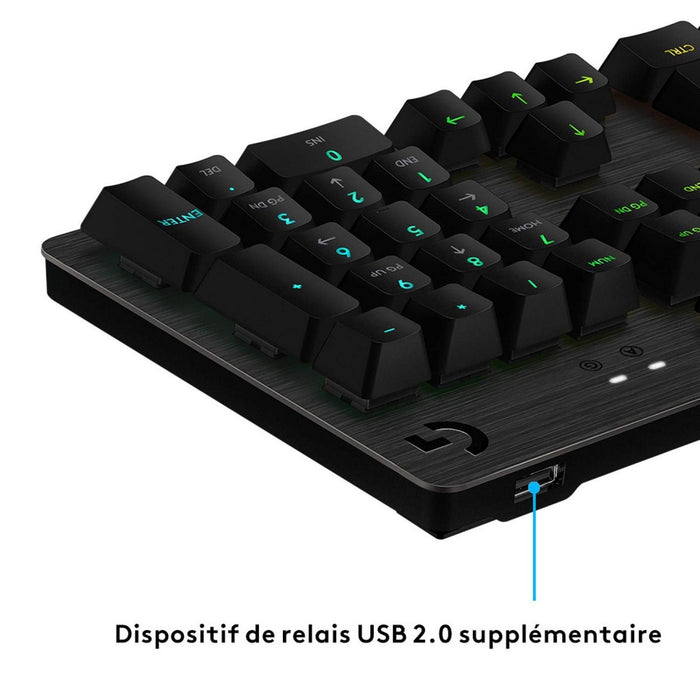 Tastiera Bluetooth con Supporto per Tablet Logitech G513 CARBON LIGHTSYNC RGB Mechanical Gaming Keyboard, GX Brown Francese AZER
