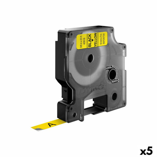 Nastro Laminato per Etichettatrici Dymo D1 40918 9 mm LabelManager™ Nero Giallo (5 Unità)