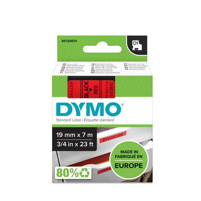 Nastro Laminato per Etichettatrici Dymo D1 45807 LabelManager™ Nero Rosso (5 Unità)
