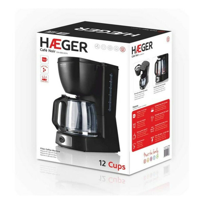 Cafeteira elétrica Haeger CM-68B.007A preta 12 xícaras 680 W