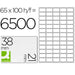 Etichette adesive Q-Connect KF01581 Bianco 100 fogli 38 x 21 mm 65 Etichette