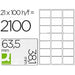 Etichette adesive Q-Connect KF01587 Bianco 100 fogli 63,5 x 38,1 mm