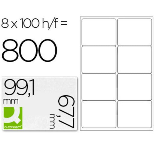 Etichette adesive Q-Connect KF01588 Bianco 100 fogli 99,1 x 67,7 mm