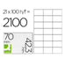 Etichette adesive Q-Connect KF10649 Bianco 100 fogli 70 x 42 mm