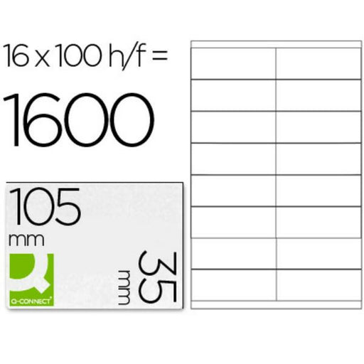 Etichette adesive Q-Connect KF10653 Bianco 100 fogli 105 x 35 mm