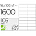 Etichette adesive Q-Connect KF10653 Bianco 100 fogli 105 x 35 mm