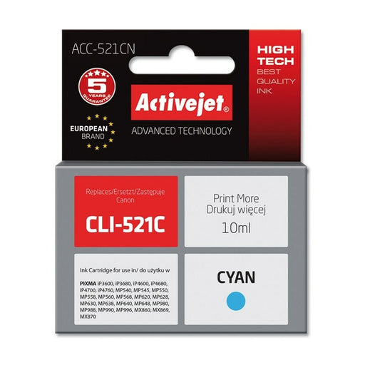 Cartuccia d'inchiostro compatibile Activejet ACC-521CN Ciano