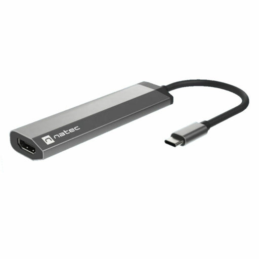 Hub USB Natec Fowler Slim Nero Cromo