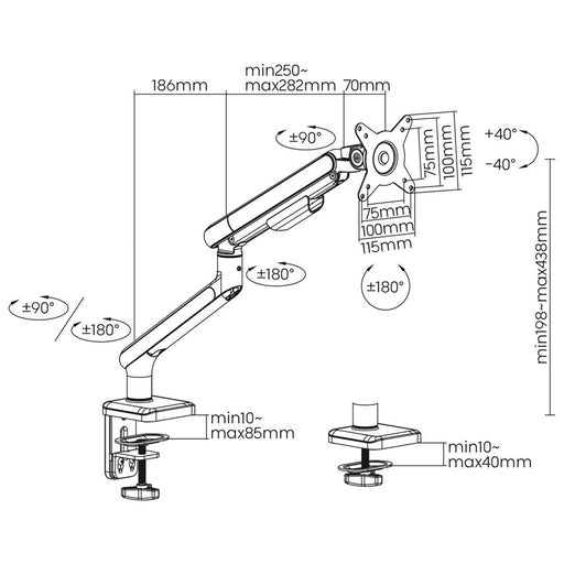 Supporto da Tavolo per Schermo Ergo Office ER-751 17"