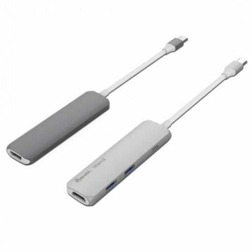 Hub USB Silver HT 17123 Bianco/Grigio Grigio scuro