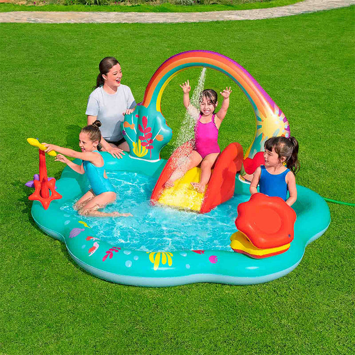 Piscina per bambini Bestway 221 x 193 x 117 cm Parco giochi