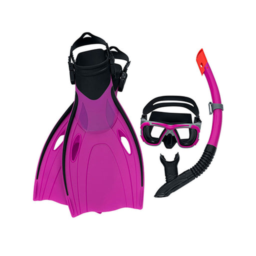 Maschera da Snorkeling con Boccaglio e Pinne Bestway Adulto Multicolore 43-48