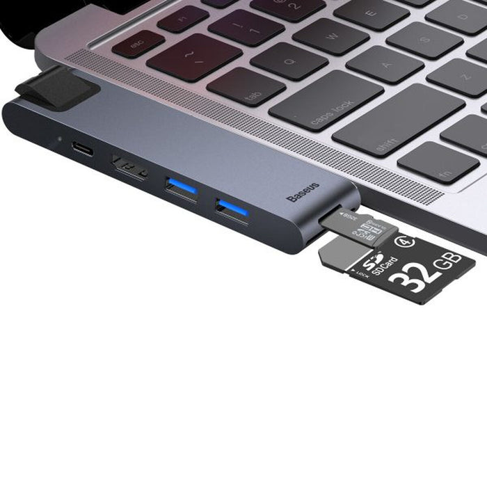 Hub USB Baseus CAHUB-L0G Grigio Nero/Argentato