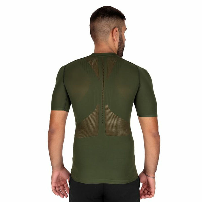 Compressport Camiseta de manga corta para hombre en verde oliva