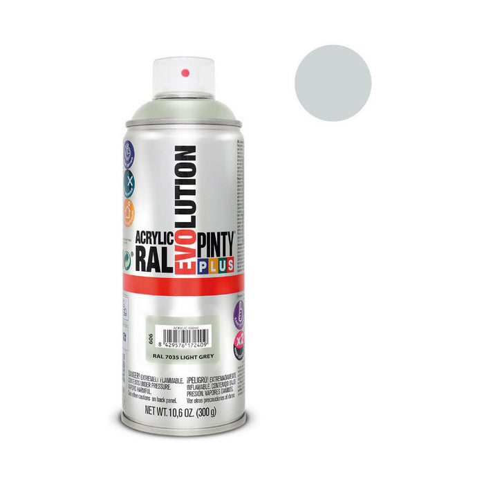 Tinta spray Pintyplus Evolution RAL 7035 400ml cinza claro