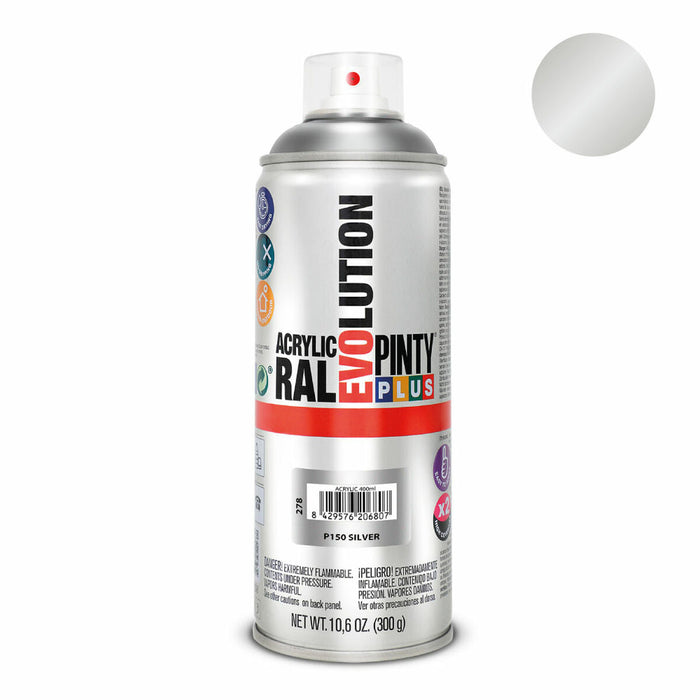 Tinta spray Pintyplus Evolution P150 400 ml Prata