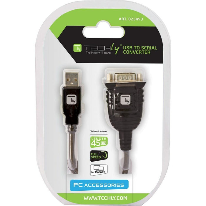 Adattatore USB con Porta a Serie Techly IDATA USB-SER-2T 45 cm