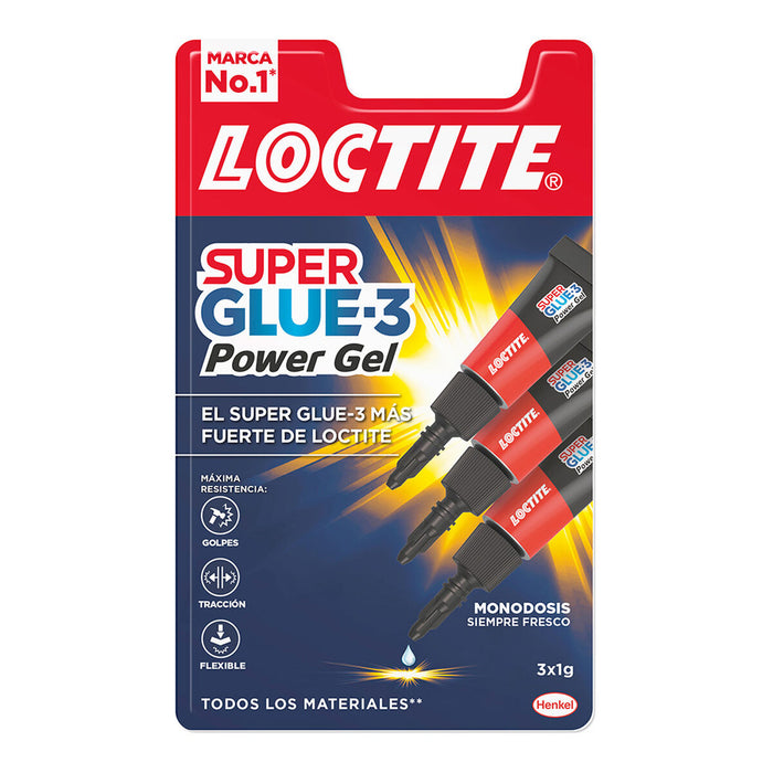Adesivo Instantâneo Loctite Super Glue-3 Power Gel Mini Trio 3 Unidades (1 g)