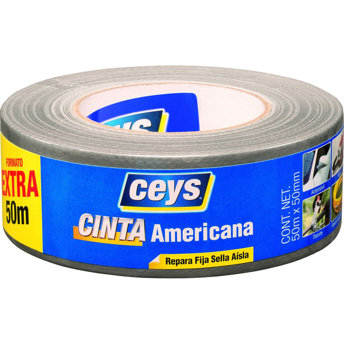 Cinta Americana Ceys Plata (50 mx 50 mm)