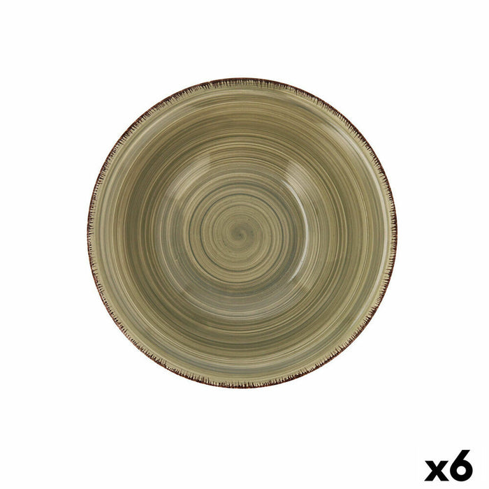 Cuenco de cerámica verde Natura Vita (18 cm) (6x Pack)