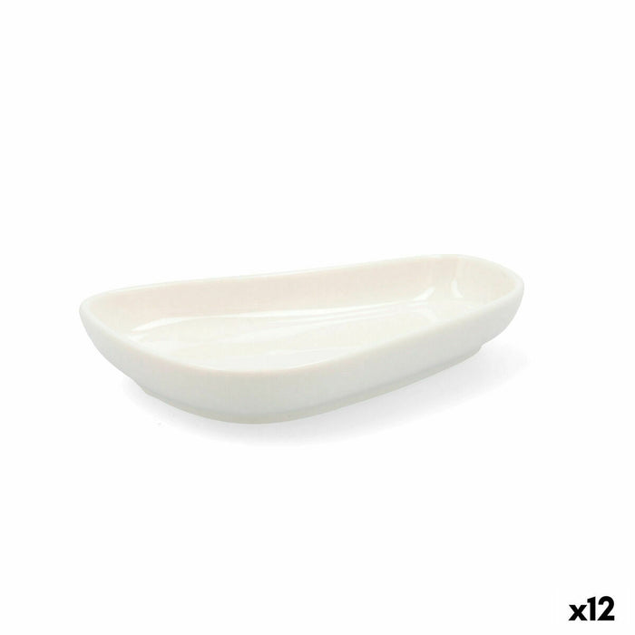 Quid Select Bandeja de Aperitivos Irregular Cerâmica Branca (12,5 cm) (Pack 12x)